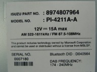 Isuzu D-Max 2020+ radio 8974807964