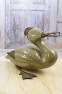 Porcelánová figúrka - Zelená dôstojná kačica Káčer - Porcelán + Bronz
