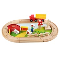 Drewniane tory kolejowe Puzzle Zabawka Zagraj w figurki Zestaw zabawek do rąk