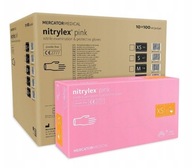 Rukavice ružové nitrilové nepudrované 100ks XS x10