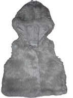 MOTHERCARE vesta kožušina s kapucňou sivá 80cm