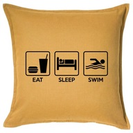 EAT SLEEP SWIM poduszka 50x50 prezent