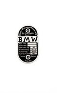 Tabliczka znamionowa BMW R 12PS 490CCM3 WAGA 210KG
