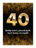 Etykiety Naklejki na wódkę 40 URODZINY różne toasty 10szt