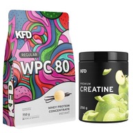 Białko KFD 750g Lody Waniliowe Odżywka Białkowa i Kreatyna Zielone Jabłko