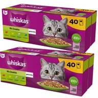 Saszetki dla kota Whiskas kura, wołowina, łosoś, tuńczyk w galarecie 40*85g