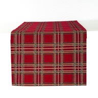 Futópad 220cm XMAS Rácsos Piros Karácsonyi Gobelin Poldesign