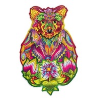 Drevené farebné puzzle Medveď