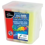 KIDEA Kreda kolorowa Jumbo gruba kolorowa + neonowa 12 sztuk