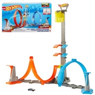 HOT WHEELS SADA KOĽAJÍ DVOJITÁ SLUČKA MEGA VEŽA 80CM GRW39 + AUTÍČKO