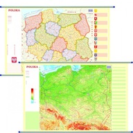 Mapa ścienna Polska dwustronna fizyczno-administracyjna 1:1 800 000