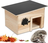 JAZUIHA Domček pre ježka z dreva, zimné krmítko pre ježka odnímateľná strecha