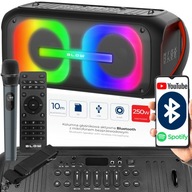 GŁOŚNIK BLUETOOTH USB SD PRZENOŚNY BOOMBOX RGB MIKROFON PILOT ZESTAW