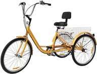 24" trojkolka 3kolky pre dospelých Bicykel žltý