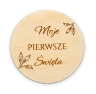 Tabliczka do zdjęć MOJE PIERWSZE ŚWIĘTA 9cm GRAWER