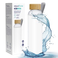 Sklenená fľaša na vodu 0,7l Fľaša AquaFloow + neoprénové puzdro 700ml biela