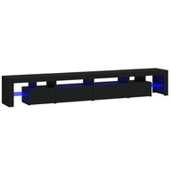 vidaXL TV skrinka s LED osvetlením, čierna, 260x36,5x40 cm