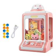 Mały automat z pazurami dla dzieci, ekscytujący z muzyką i różowymi 30 lalkami