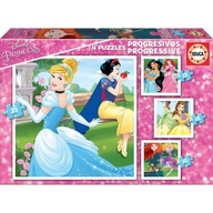 Sada 4 ks puzzle Disney Magical Princesses 16 x 16 cm