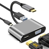 HUB USB-C ADAPTER HDMI 4k VGA USB 3.0 PD