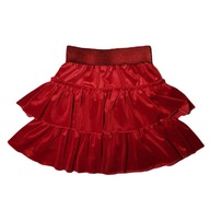 Świąteczna spódnica z falbankami czerwona welurowa