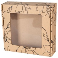 Krabička s okienkom 200x200x50 Fasónový kartón Potlač Kvety Na Darček