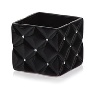 Čierny kryt kvetináč glamour zirkóny kocka