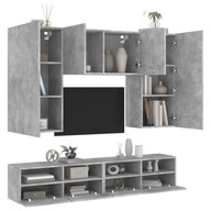 5-dielna sada TV nábytku sivá betón materiál na báze dreva