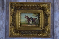 Francúzsky aristokrat pri koňovi - Kôň - Olejomaľba - Krásny Rám