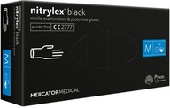 Jednorazové nitrilové rukavice Mercator Medical čierne 100 ks