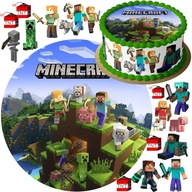 MEGA ZESTAW OPŁATEK NA TORT MINECRAFT + 15 POSTACI + GRATIS TEKST