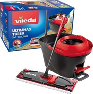 Vileda Ultramax Turbo Mop Płaski do Czyszczenia Podłóg + Wiaderko