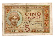 5 Francs 193-r.Madagaskar