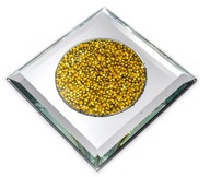 Podstawka szklana pod świecę ozdobna GLAMOUR GOLD 10 cm
