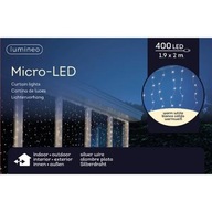 Svetelná clona micro led 400L vonkajšia teplá biela 2 x 2m