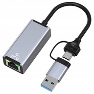 Sieťová karta USB 3.0 LAN 100 Mb RJ45 SPOĽAHLIVÁ RYCHLÁ