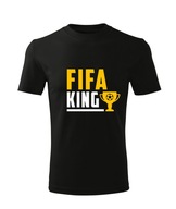 Koszulka T-shirt dziecięca D485 FIFA KING PIŁKA NOŻNA czarna rozm 110