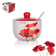 Keramická CUKRÁRKA S LYŽIČKOU a vekom 400 ml Red Poppy MAKI Banquet