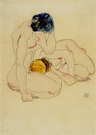 Egon Schiele Zwei Freundinnen (Two Friends) (1912) Plakat 70x50cm