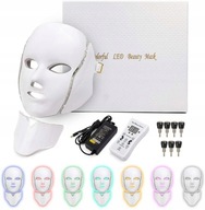 LED maska na tvár a krk elektrostimulácia