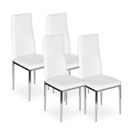 Stoličky do obývacej izby a jedálenské stoličky z ekokože 4ks chrómové nohy biele