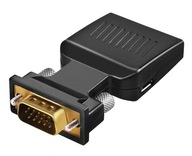 Przejściówka Adapter Konwerter VGA do HDMI + Audio