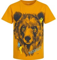 T-shirt chłopięcy Koszulka dziecięca 164 Bawełna pomarańcz Niedźwiedź Endo