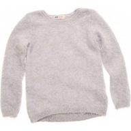 H&M sweterek dziewczęcy włochaty Siwy 116