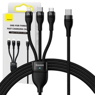 baseus> KÁBEL USB C -USB C/LIGHTNING/MICRO USB 100 W 1,5 M ČIERNY