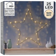 Vianočná hviezda svietiaca dekorácia zlatá svetelná ozdoba na batérie 45cm