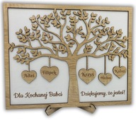 Wyjątkowy Prezent Dla Babci Urodziny Ramka Drzewo Tabliczka Od Wnuków Imię
