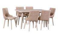 Zestaw KASZMIR stół OL-6 i 6 krzeseł MONTI 5 kuchnia salon WZORNIK drewno