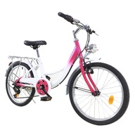 20" 6-rýchlostný baletný bicykel so svetlami Bicykel s policou