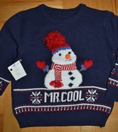 960^ Rebel Świąteczny sweter Bałwanek 1,5/2 Lat_92 cm